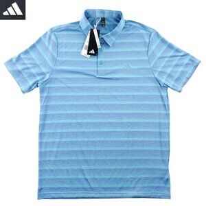 Adidas Golf Polo Shirt 2 Color Striped Stretch Blue Men's Large NWT